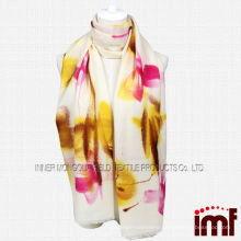 2014 Lady Noble Yellow Floral Hand Drawing Wool Scarf